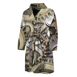 Steampunk Metallic Gears Print Men's Bathrobe