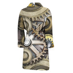 Steampunk Metallic Gears Print Men's Bathrobe