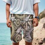 Steampunk Metallic Gears Print Men's Cargo Shorts