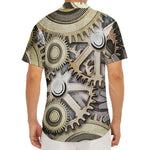 Steampunk Metallic Gears Print Men's Deep V-Neck Shirt