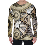 Steampunk Metallic Gears Print Men's Long Sleeve T-Shirt