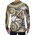 Steampunk Metallic Gears Print Men's Long Sleeve T-Shirt