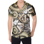 Steampunk Metallic Gears Print Men's Shirt