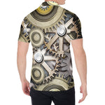 Steampunk Metallic Gears Print Men's Shirt