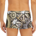 Steampunk Metallic Gears Print Men's Short Boxer Briefs