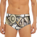 Steampunk Metallic Gears Print Men's Triangle Swim Briefs