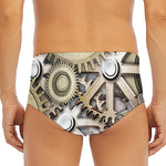 Steampunk Metallic Gears Print Men's Triangle Swim Briefs