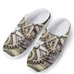 Steampunk Metallic Gears Print Mesh Casual Shoes