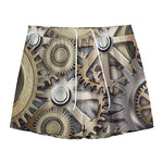 Steampunk Metallic Gears Print Mesh Shorts