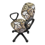 Steampunk Metallic Gears Print Office Chair Cover