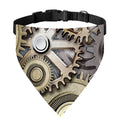 Steampunk Metallic Gears Print Over The Collar Dog Bandana