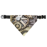 Steampunk Metallic Gears Print Over The Collar Dog Bandana