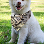 Steampunk Metallic Gears Print Over The Collar Dog Bandana