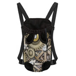 Steampunk Metallic Gears Print Pet Carrier Backpack
