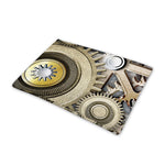 Steampunk Metallic Gears Print Pet Cooling Mat Cover