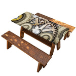 Steampunk Metallic Gears Print Picnic Table Cover