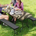 Steampunk Metallic Gears Print Picnic Table Cover