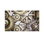 Steampunk Metallic Gears Print Polyester Flag