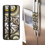 Steampunk Metallic Gears Print Refrigerator Handle Covers