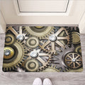 Steampunk Metallic Gears Print Rubber Doormat