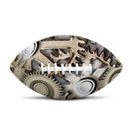 Steampunk Metallic Gears Print Rugby Ball