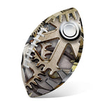 Steampunk Metallic Gears Print Rugby Ball