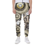 Steampunk Metallic Gears Print Scuba Joggers