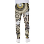 Steampunk Metallic Gears Print Scuba Joggers
