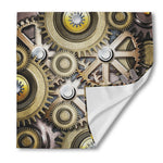 Steampunk Metallic Gears Print Silk Bandana