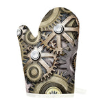 Steampunk Metallic Gears Print Single Oven Mitt
