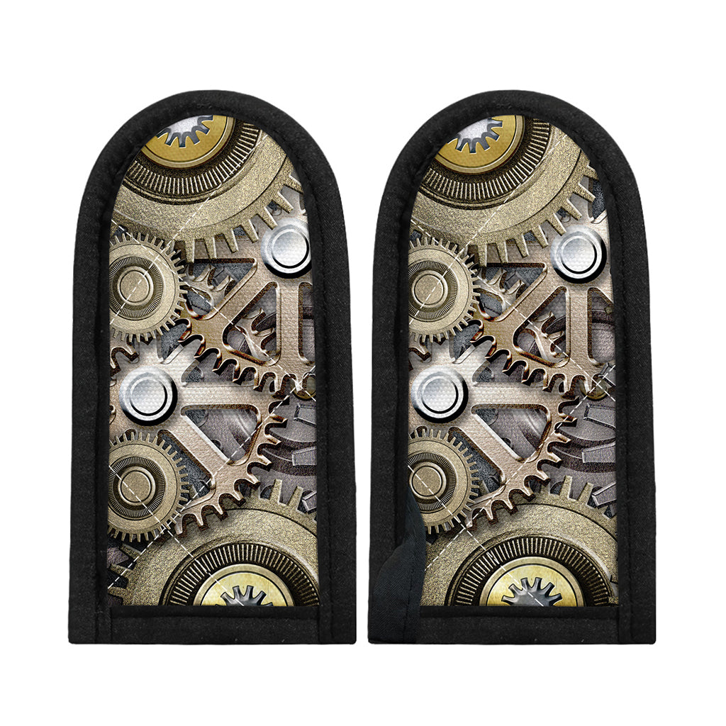 Steampunk Metallic Gears Print Skillet Handle Cover
