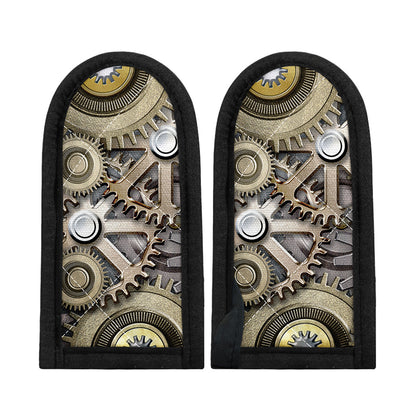 Steampunk Metallic Gears Print Skillet Handle Cover
