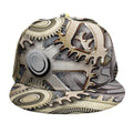 Steampunk Metallic Gears Print Snapback Cap