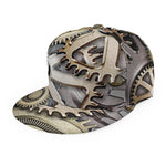 Steampunk Metallic Gears Print Snapback Cap