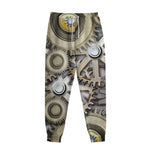 Steampunk Metallic Gears Print Sweatpants