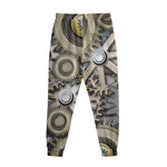 Steampunk Metallic Gears Print Sweatpants