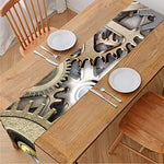Steampunk Metallic Gears Print Table Runner