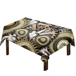 Steampunk Metallic Gears Print Tablecloth