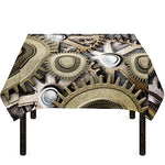 Steampunk Metallic Gears Print Tablecloth