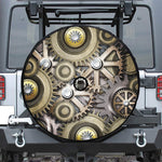 Steampunk Metallic Gears Print Tire Cover With Camera Hole