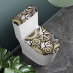Steampunk Metallic Gears Print Toilet Lid And Tank Cover Set