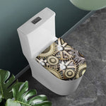 Steampunk Metallic Gears Print Toilet Lid Cover