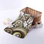 Steampunk Metallic Gears Print Towel