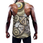 Steampunk Metallic Gears Print Training Tank Top