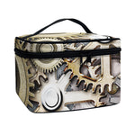 Steampunk Metallic Gears Print Travel Makeup Bag