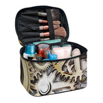 Steampunk Metallic Gears Print Travel Makeup Bag