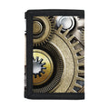 Steampunk Metallic Gears Print Trifold Wallet