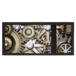 Steampunk Metallic Gears Print Trifold Wallet