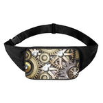 Steampunk Metallic Gears Print Waist Bag