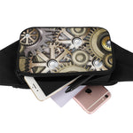 Steampunk Metallic Gears Print Waist Bag